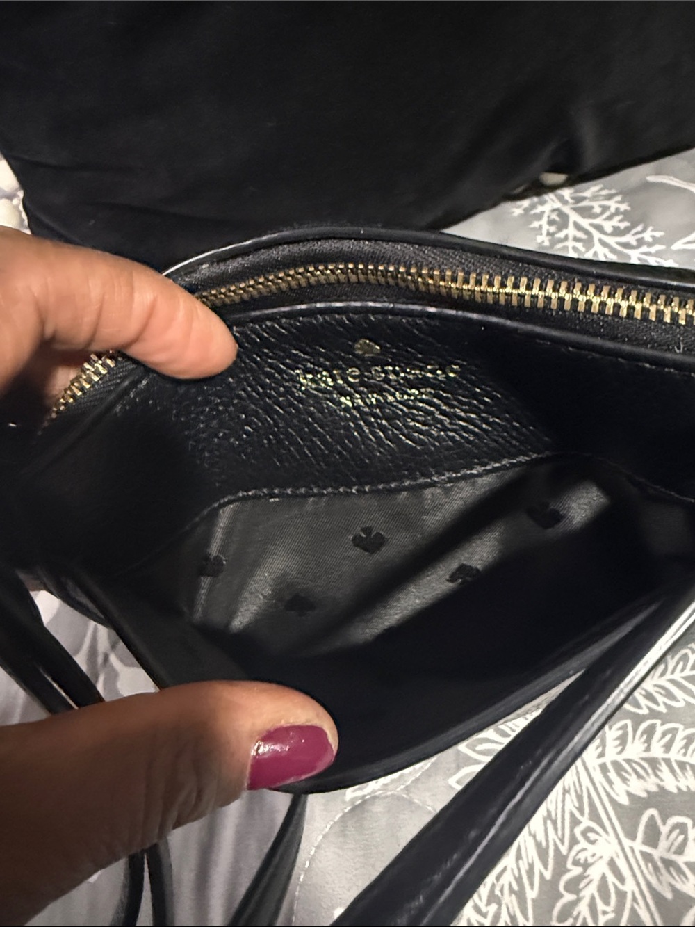 kate spade Monica black pebbled leather crossbody with gold logo - Picture 7 of 10